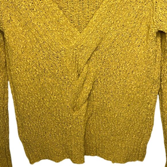 S V-back Knit Sweater, Mustard - Picture 4 of 9